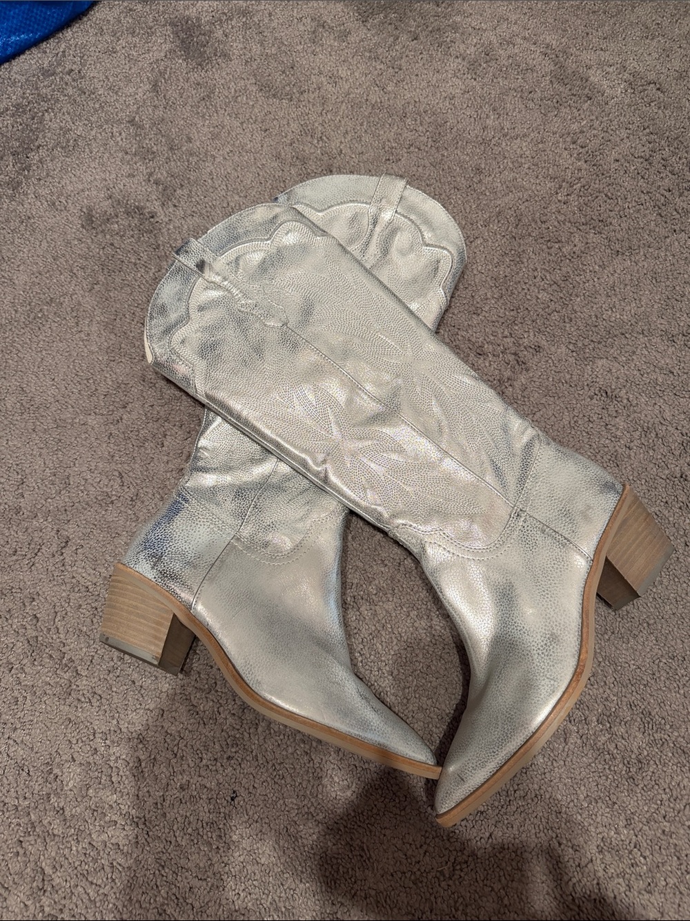 NEVER WORN Dolce Vita Metallic Silver Boots for Women